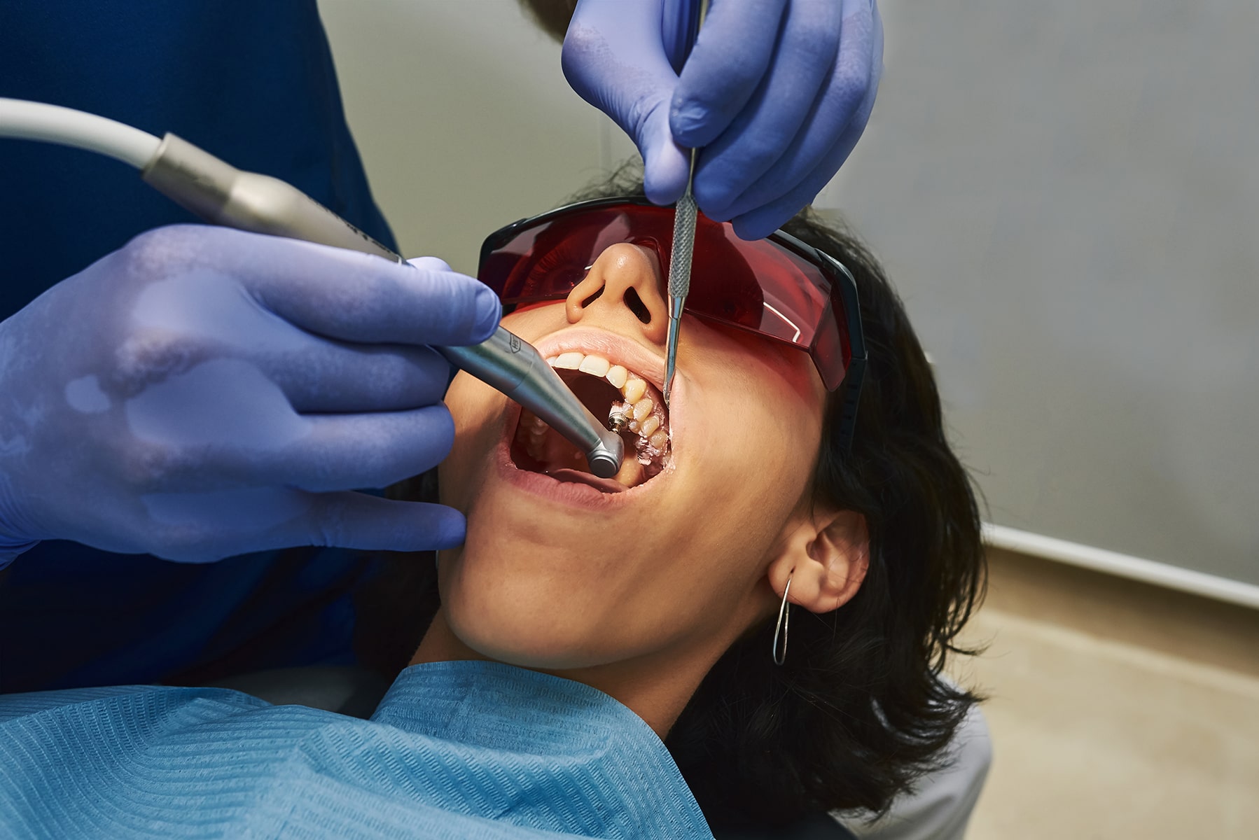 Woman getting dental restoration in OKC