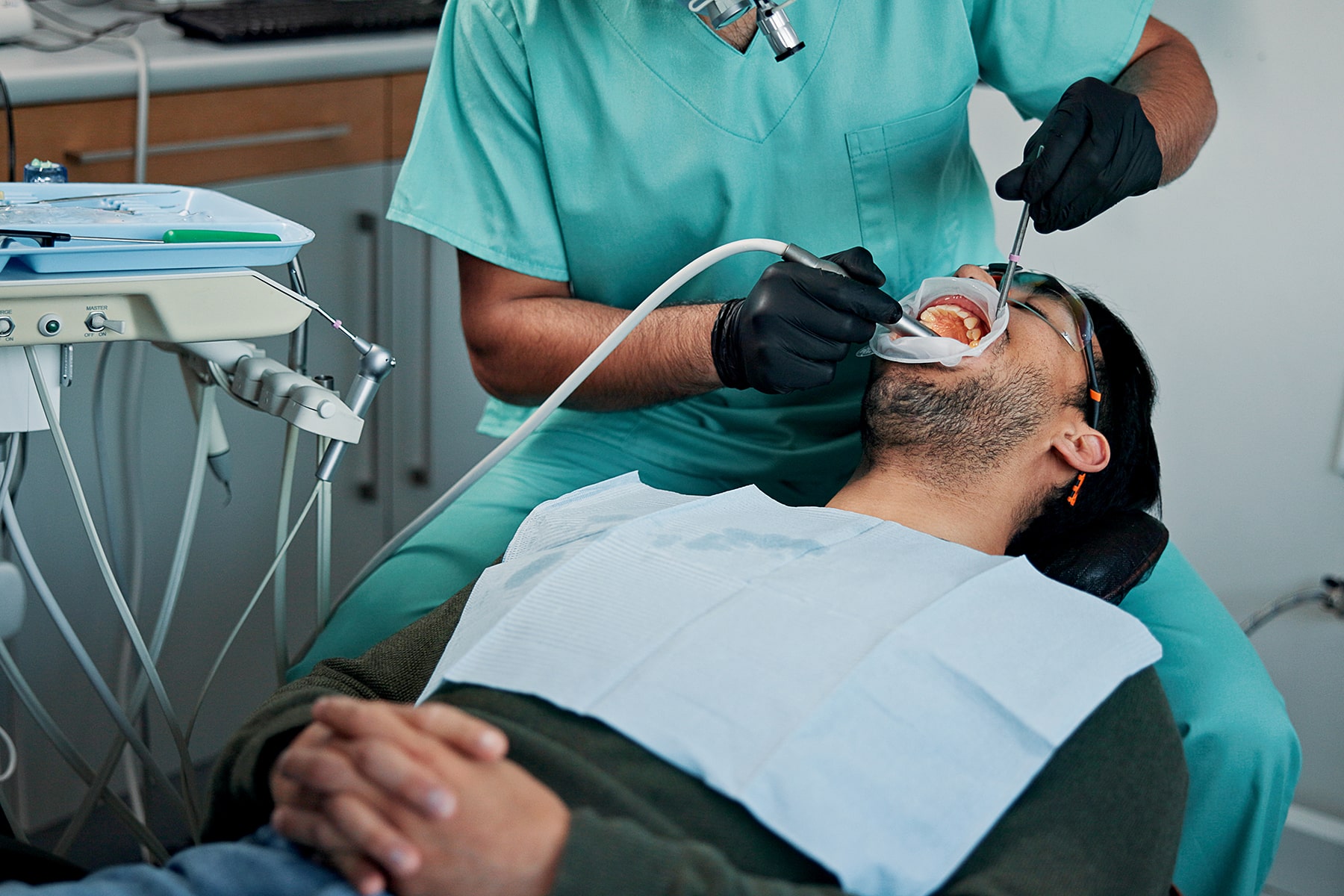 Man at restorative dentist in OKC