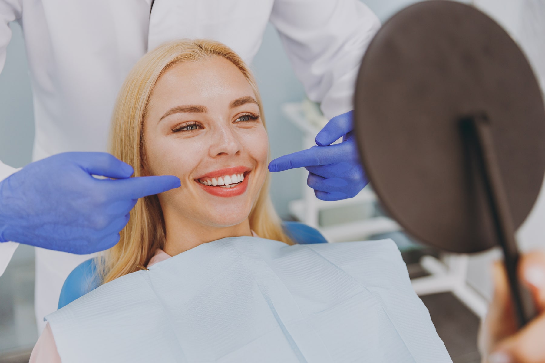 patient feeling great after her dental extraction from Present Dental in Oklahoma City OK